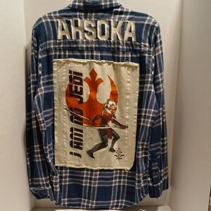 STAR WARS UNIVERSE  Navy and White Plaid FLANNEL